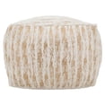 thumbnail image 4 of Saro Lifestyle Faux Fur Pouf With Foil Print Design Gold, 4 of 5