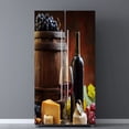 thumbnail image 3 of Self Adhesive Vinyl Refrigerator Wrap Set Red wine glass bottle composition cheese grape Door Mural Removable Fridge Sticker Peel and Stick&nbsp;Full Door Cover Decal Kitchen Bar Decor, 3 of 6