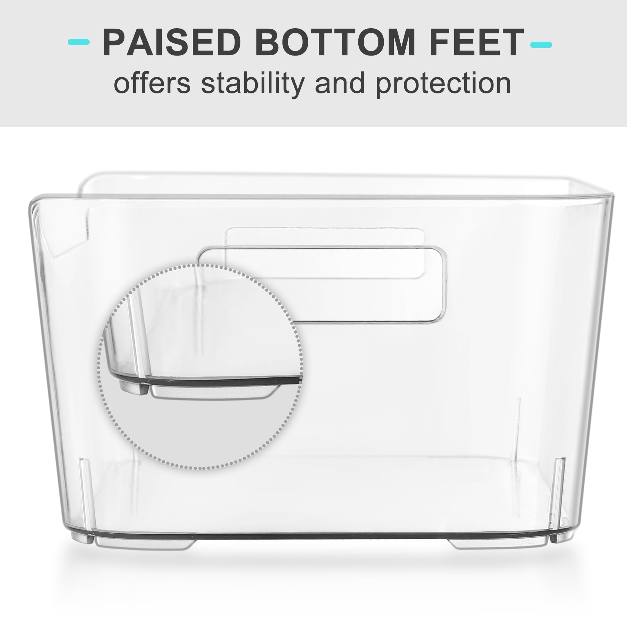 12 Pack Clear Plastic Storage Bins Pantry Organizers Multi-Use Kitchen Office Fridge Cabinet Shelf Organization Containers