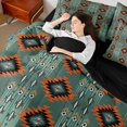 thumbnail image 4 of Manfei Hippie Geometric Aztec Bedding Comforter Set 7-Piece, Tribal Western Bohemian King Bedding Sets, Mandala Theme Reversible Bed Sheets, Breathable Home Decor, 4 of 7