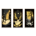 thumbnail image 2 of Designart "Winter Trees in Snowy Mountain Forest I" Landscape Forest Framed Wall Art Set Of 3 - Yellow Forest Frame Canvas Set For Living Room Decor, 2 of 6
