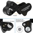 thumbnail image 2 of Loupe à Bijoux LED 30x & 60x, Métal, Lumière Intégrée, pour Inspection de Gemmes/métal, Compact, Portable avec Étui, 2 of 6