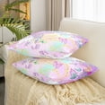 thumbnail image 3 of Rainbow Unicorn Throw Pillow Covers, Ombre Purple Unicorn Pillow Covers, Unicorn Bedroom Decor , Cartoon Kawaii Cushion Cases, Butterfly Plants Decorative Pillow Covers 22x22 Inch Set of 2, 3 of 5