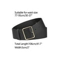thumbnail image 3 of INSPIRE CHIC PU Leather Belts for Women Metal Pin Buckle 2 inches Wide Belt for Dress Pants Black, 3 of 4