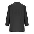 thumbnail image 7 of Oplxuo 3/4 Sleeve Button Down Shirts for Women Dressy Casual V Neck Solid Shirts Loose Fit Spring Tops for Women, 7 of 7
