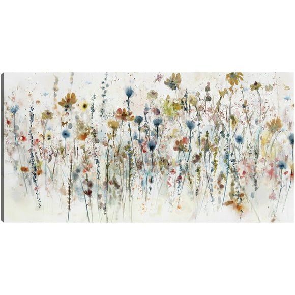 Cuadro Decorativo - Flores silvestres de acuarela Jr Impresión en canvas, estrechado