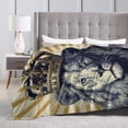 thumbnail image 4 of Lion Blanket Artistic Crowned Lion Design, Decorative Cozy Flannel Throw For Sofa, Sophisticated Nature Art Home Decor 50x40, 4 of 6