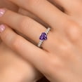 thumbnail image 4 of Gem Stone King 14K Two Tone Gold Purple Amethyst and Lab Grown Diamond Engagement Ring for Women | 2.25 Cttw | Heart Shape 8MM | Gemstone February Birthstone | Size 9, 4 of 6