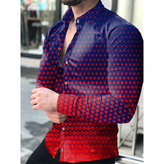 Camisa de manga larga con estampado de cielo estrellado para hombre Diseño de moda Camisas de manga larga de lujo para hombre Camisas con solapa con botones para las cuatro estaciones