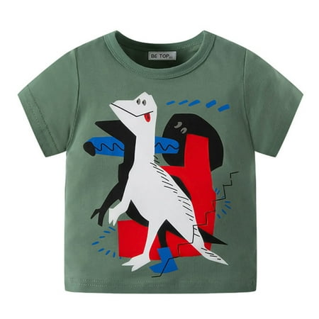 

Toddler Kids Baby Boys Girls T-Shirts Summer Cartoon Dinosaur Short Sleeve Baby Leisure Simple Clothing Crew Neck Tops Tee Cute Children Fashion Child Clothes Spring Casual Child Outfits