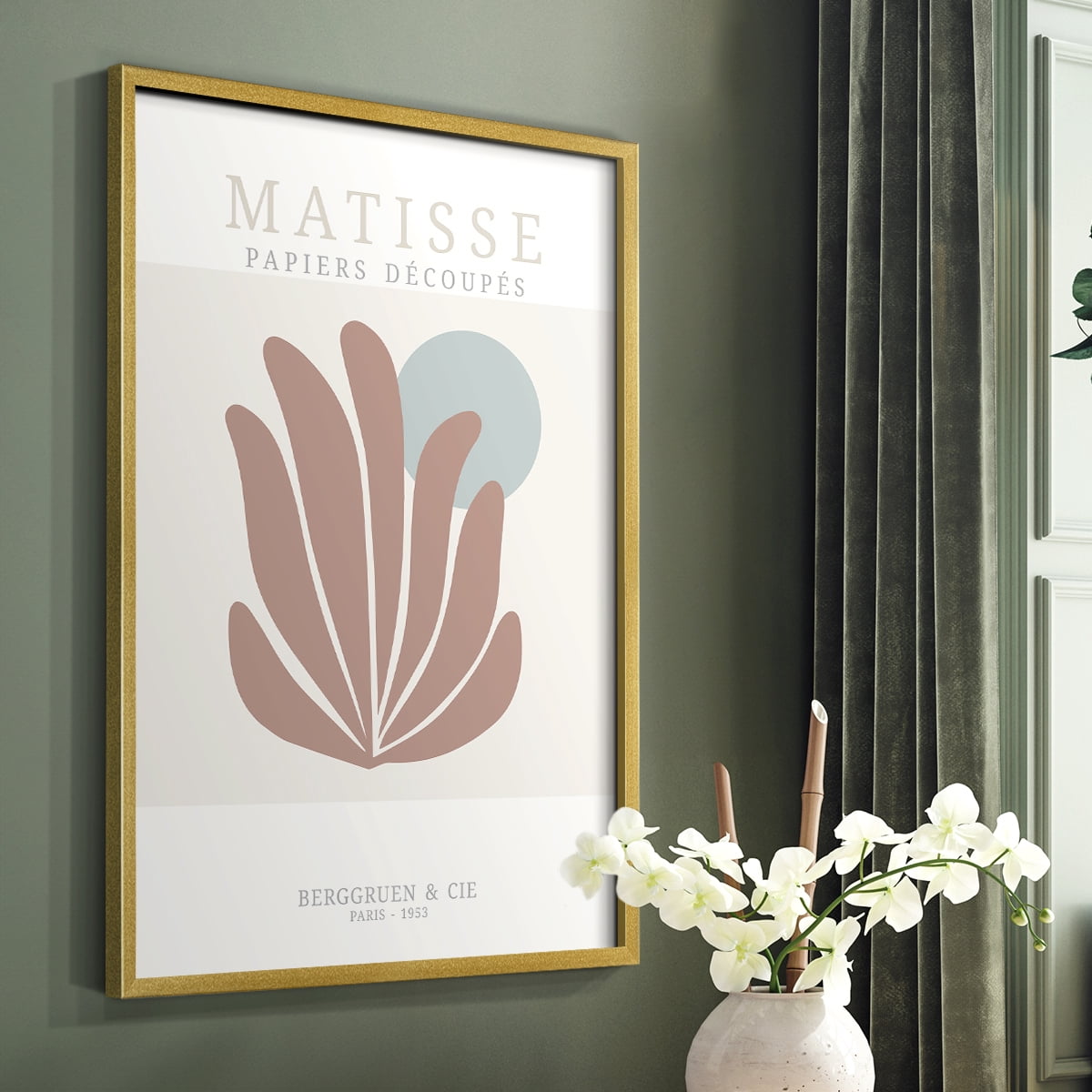 Matisse CDXXXV in Gold Solid Wood Framed Print No Nail Hanging