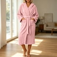 thumbnail image 2 of AnuYalue Womens Plush Fleece Robe Soft Cozy Long Bathrobe Warm Housecoat with Pockets Winter Long Sleeve Nightgown, 2 of 9