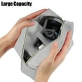 thumbnail image 5 of Unique Bargains PU Leather Makeup Bag Large Makeup Bag Make Up Brush Organizer Bag Toiletry Bag for Women L Size Gray, 5 of 6