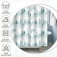 thumbnail image 4 of Blue Forest Shower Curtain Botanical Trees Plants Leaves Aesthetic Decorative Shower Curtains for Home Bathtubs Bathroom Decor Polyester Waterproof Fabric with Hooks 84x72 Inches, 4 of 6