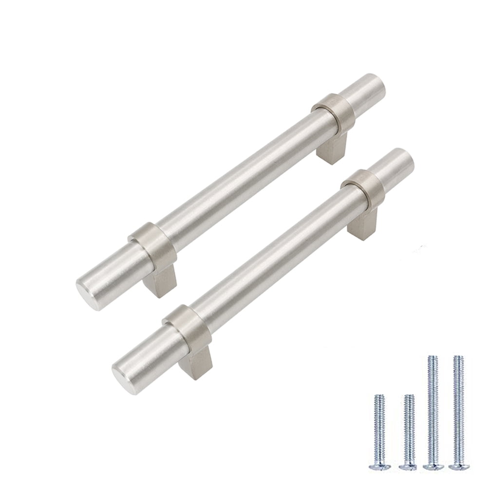 Fitviso 10 Pack 4 Inch(102mm) Hole Centers Brushed Nickel Cabinet Pulls，Stainless Steel Drawer Handles for Dresser Furniture Drawers