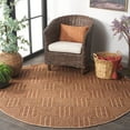 thumbnail image 3 of SAFAVIEH Wicker Kebo Geometric Indoor/Outdoor Area Rug, Natural/Brown, 6'7" x 6'7" Round, 3 of 13