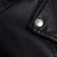 thumbnail image 6 of IYTR Mens Winter Jacket Long Sleeve Jacket Zipper Stand-up Collar Warm Leather Jacket Coats with Pocket Solid Color Black XXXL, 6 of 6