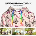 thumbnail image 4 of Cauagu Beautiful Butterflies and Hearts for Women's Hooded Sweatshirts Pullover Hoodie for Women Fall Workout Sweat Long Sleeve Preppy Sweatshirts-Large, 4 of 7