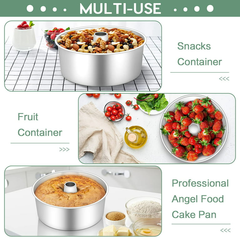 Coliware 10 inch Angel Food Cake Pan, Stainless Steel Non-toxic