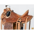 thumbnail image 4 of 17 In Hilason Western Horse Saddle Wade Ranch Roping American Leather Tan, 4 of 7