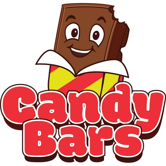 SignMission 8 in. Candy Bars Concession Decal Sign - Cart Trailer Stand Sticker Equipment