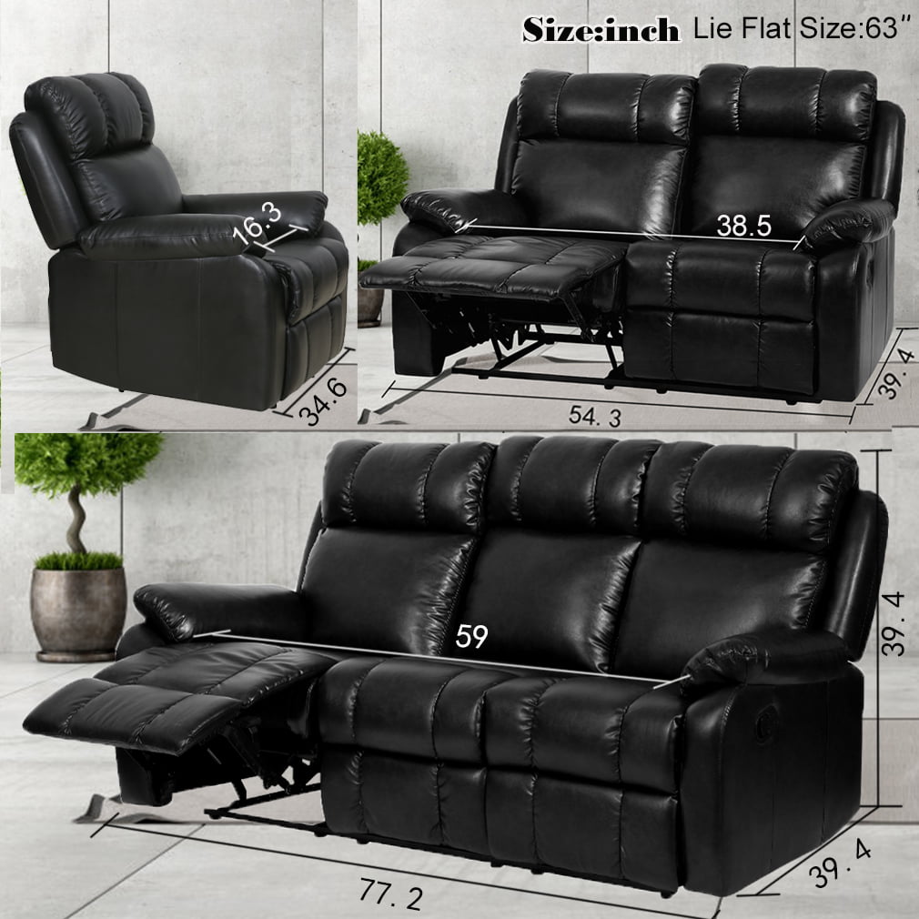 Loveseat Chaise Reclining Couch Recliner Sofa Chair Leather Accent Chair Set SF 