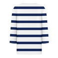 thumbnail image 4 of JULMCOMO Going Out Tops for Women Button Decor V Neck Tops 3/4 Sleeve Summer T-Shirts Striped Print Casual Dressy Tops Tunic, 4 of 5