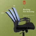 thumbnail image 4 of Home Office Chair Ergonomic Chair Mid Back Mesh Desk Chair Adjustable Height Swivel Mesh Chair Computer Chair with Armrest Lumbar Support (Blue), 4 of 15