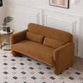 thumbnail image 2 of MAYEERTY Modern Lamb Fabric Loveseat Sofa Solid Wood Frame Toss Pillow Included, 2 of 8