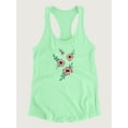 thumbnail image 3 of Vintage Flower Embroidery Racerback Tank Women -Image by Shutterstock, Female x-Large, 3 of 4