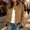 Brown women's cardigan jacket a1, variant on Women's Fall Winter Long Sleeve Button Down Cardigan Open Front Casual Blazer Jacket Solid Dressy Tops for Office Work Layering Coats, Yellow 2XL