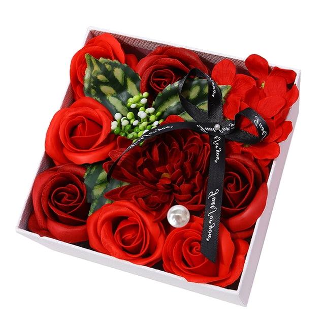 Juego de caja de flores artificiales para boda, dama de honor, ramos de novia, centros de mesa, decoración del hogar, regalo