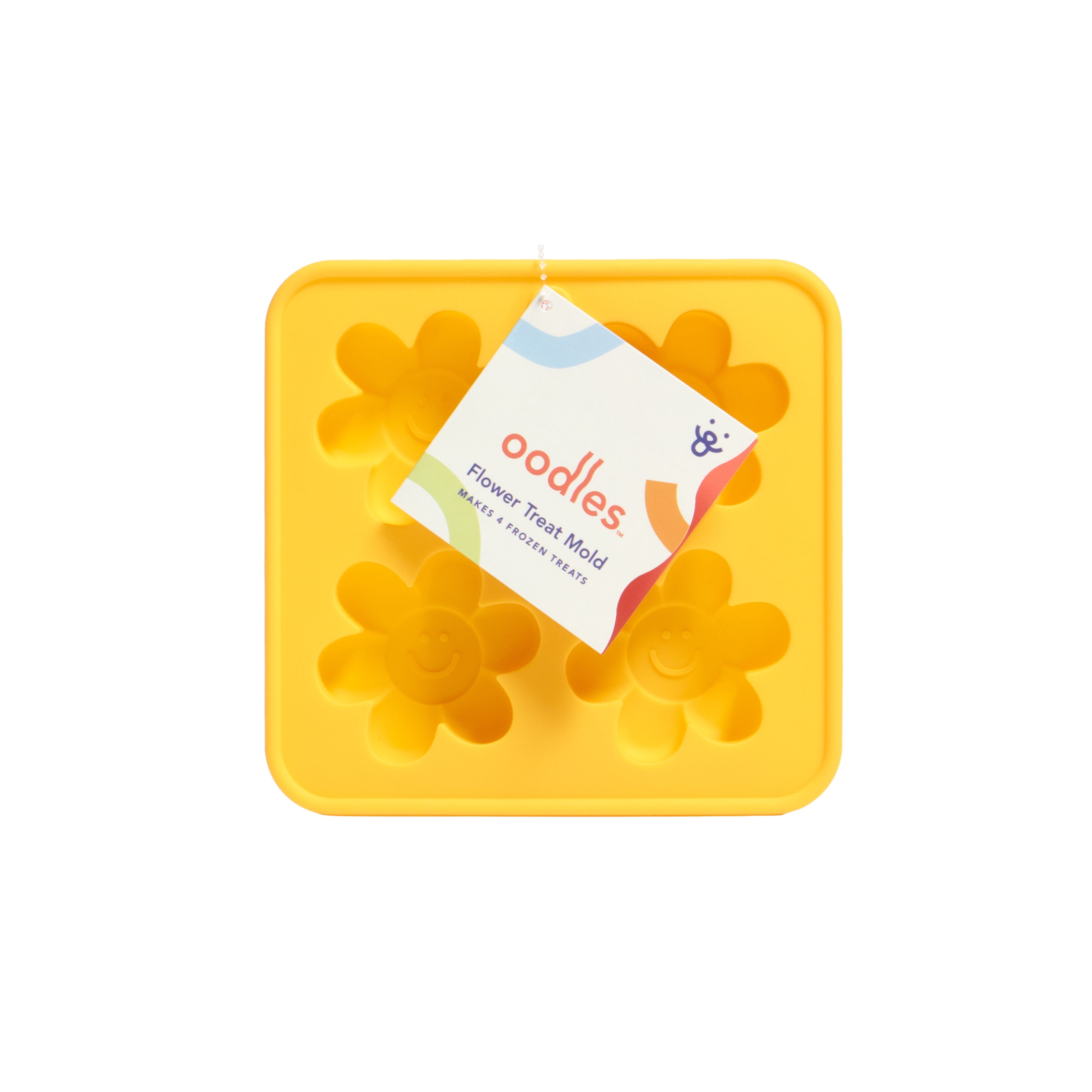 Oodles Durable Silicone Yellow Flower Freeze and Eat Dog Treat Maker, O/S