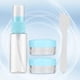 thumbnail image 4 of 4 unids/set portátil reutilizable vacío maquillaje botella con pulverizador loción crema tarros contenedor Kit (azul), 4 of 5