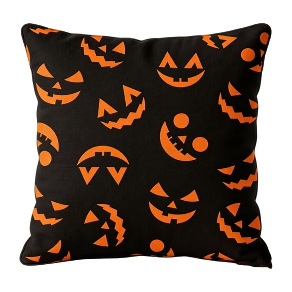 Halloween Pillow Covers, Decorative Throw Pillow Cases with Ghost Pumpkin Print, Soft Cushion Covers for Sofa Bed Living Room Party Home Decor, Standard Size