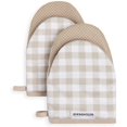 thumbnail image 1 of Kitchenaid Kitchen Aid Gingham Mini Oven Mitt Set, 5.5"x8", Milkshake, 1 of 3
