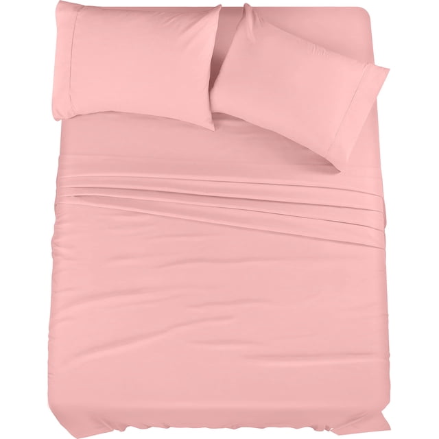 Juego de sábanas Utopia Bedding de microfibra totalmente cepillada, color rosa, 4 unidades
