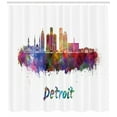 thumbnail image 3 of Ambesonne Detroit Shower Curtain, Watercolor Art Skyline, 69"Wx75"L, Multicolor, 3 of 3