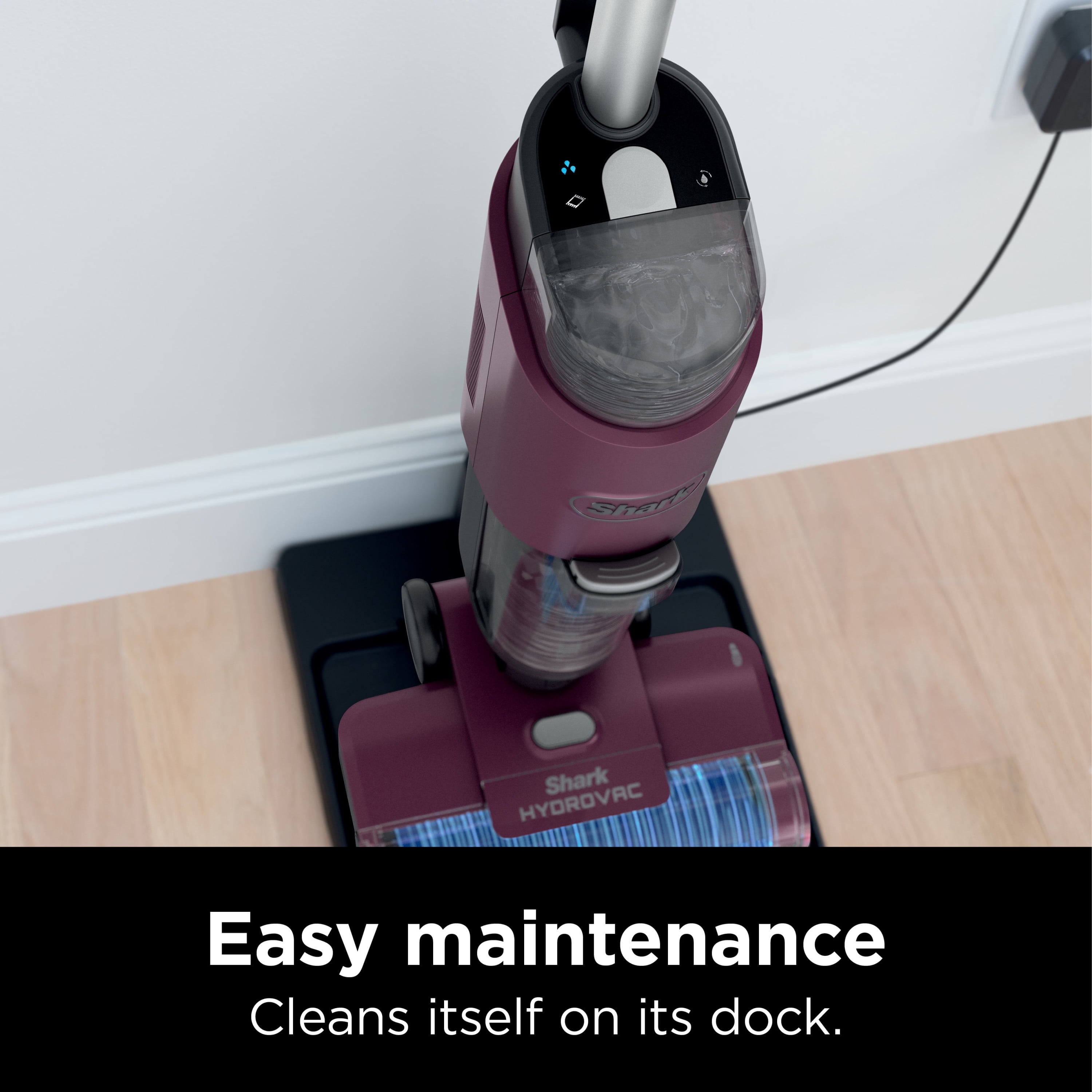 Shark HydroVac 3-in-1 Corded Vacuum, Mop & Self-Cleaning System, Hardwood, Tile, Area Rugs, Antimicrobial Brushroll, 12-oz Multisurface Concentrate, WD100 Wine Purple