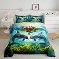 thumbnail image 3 of YST 7 Piece Dolphin Bedding Set, 3D Dolphin Print Bed In A Bag, Full Size, 3 of 5