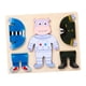 thumbnail image 5 of Juego de rompecabezas de madera para vestir, juegos de cambio de ropa, rompecabezas intercambiables, juguetes Montessori para bebés, niños pequeños de hipopótamo CUTICAT Rompecabezas Montessori, 5 of 8
