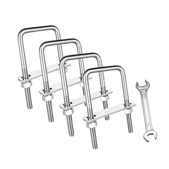 HILABEE 4Pcs M8 Square U Bolts Versatile U Bolt Kit for Industrial Industry Ski Boat
