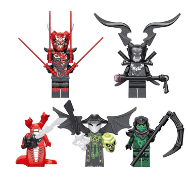 5 PCS Ninja Assembled Building Block Toys, Wedding Party Cake Decoration Birthday Gift for Boys and Girls