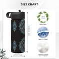 thumbnail image 4 of Honeii Mandala Print 18 oz Insulated Water Bottle with Straw Lid, Stainless Steel Sports Water Bottles, Double Walled Vacuum, Leak Proof, 4 of 8