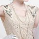 thumbnail image 3 of 1920s Accessories Set Flapper Headband,earrings,pearl Necklace,gloves, 3 of 3