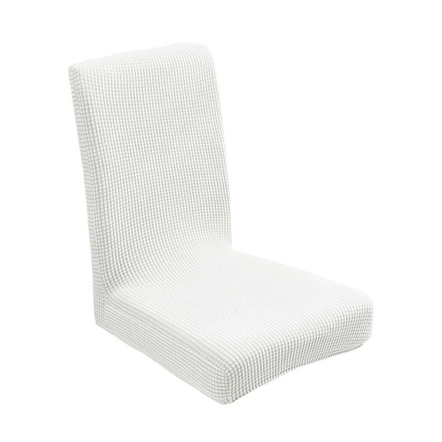 B Dining Room Chair Cover Kitchen Cover Elastic Stretch Cushion For Chairs Back Height 17.7 21.7 Inches Pearl White