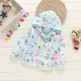 thumbnail image 2 of Toddler Boys Rain Jackets Girls Cute Print Hooded Long Sleeve Hacket Zipper Hooded Windproof Coat Windbreaker Raincoat Windbreakers For Kids,Size 5-6 Years, 2 of 3