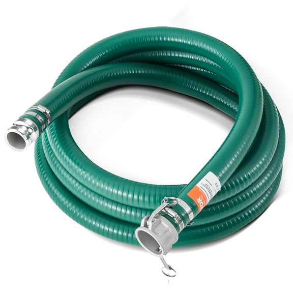 Suction Hose 2 in x 20 ft Green High Quality Hose Complete Fittings