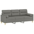 thumbnail image 3 of vidaXL 3-Seater Sofa with Pillows&Cushions Light Gray 82.7" Fabric, 3 of 43