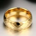 thumbnail image 3 of 8MM Rhombic Cut Tungsten Carbide Wedding Band Men's 18K Gold Plated Ring Sz 7-13, 3 of 7